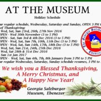 GSS Museum Holiday Schedule